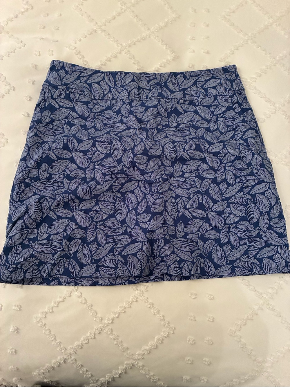 Leaf-Print Blue Women’s Skort